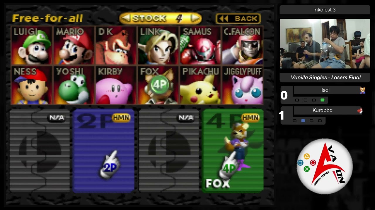 Inkafest 3 Losers Finals Isai (Fox) vs Kurabba (Yoshi) Smash 64 SSB64