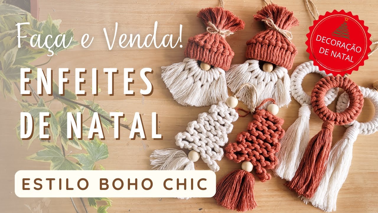 DIY - Enfeites de Natal Estilo Boho Chic - FAÇA E VENDA! Decoração de Natal 2024 #1