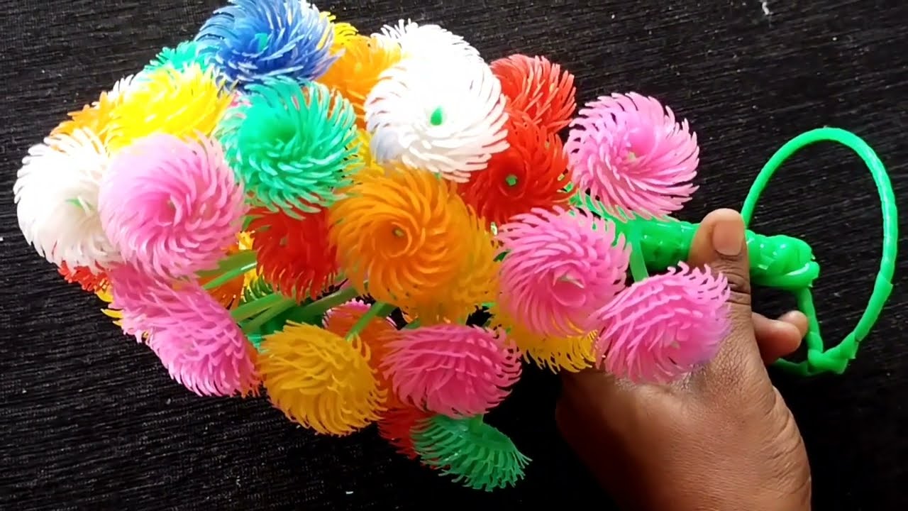 Wire Koodai Flower Vase/ Plastic wire Flower Vase/ Flower vase Making / Easy Home Decoration