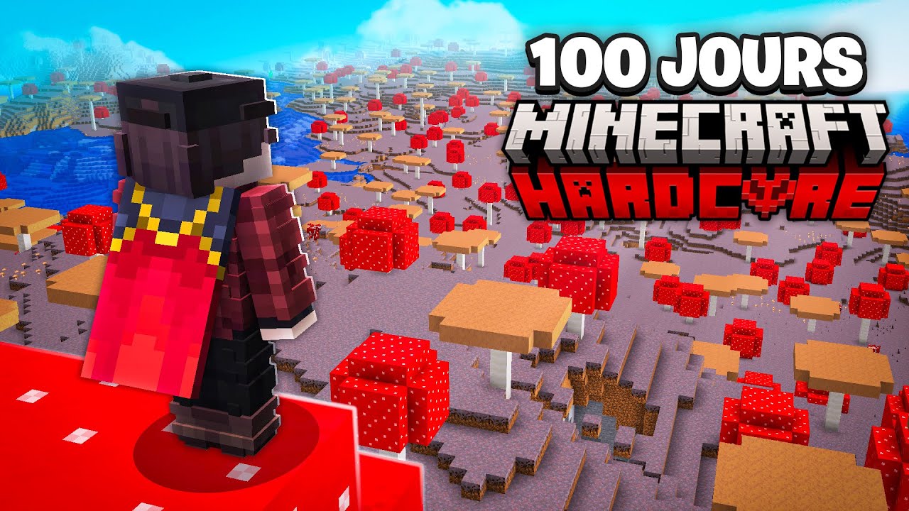 J'ai Survécu 100 JOURS Sur Une Île Champignon Hardcore sur Minecraft !