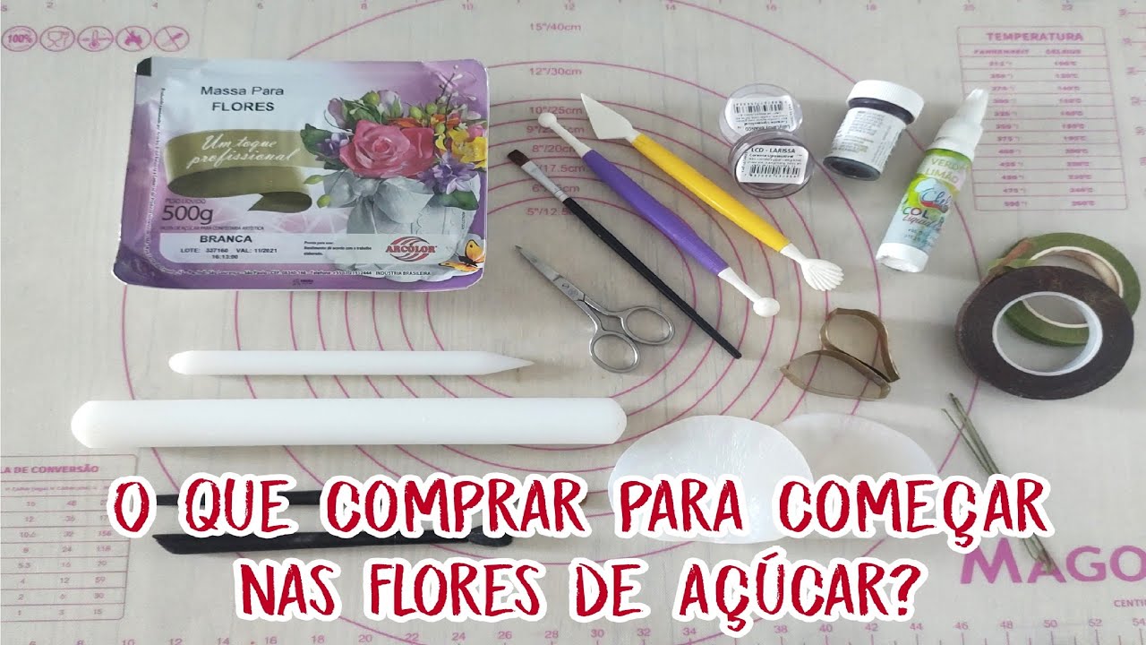 DICA O que COMPRAR PARA INICIAR COM FLORES de AÇÚCAR? PARA INICIANTES de Flores de Açúcar ou Biscuit