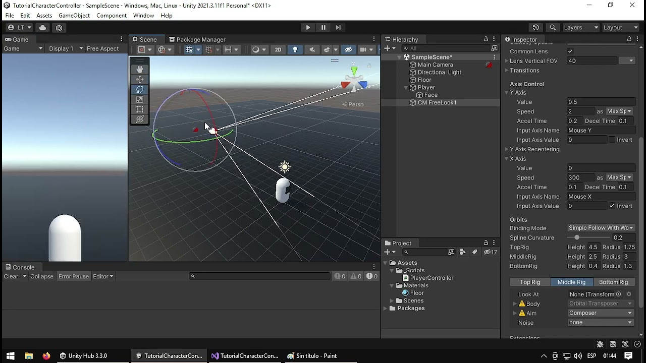 Usar Cámara en Tercera Persona - Unity