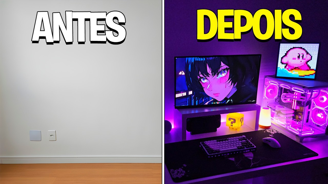 TRANSFORMEI meu QUARTO GAMER no AP NOVO! 🔥 (Setup Gamer 2026 – Projeto)