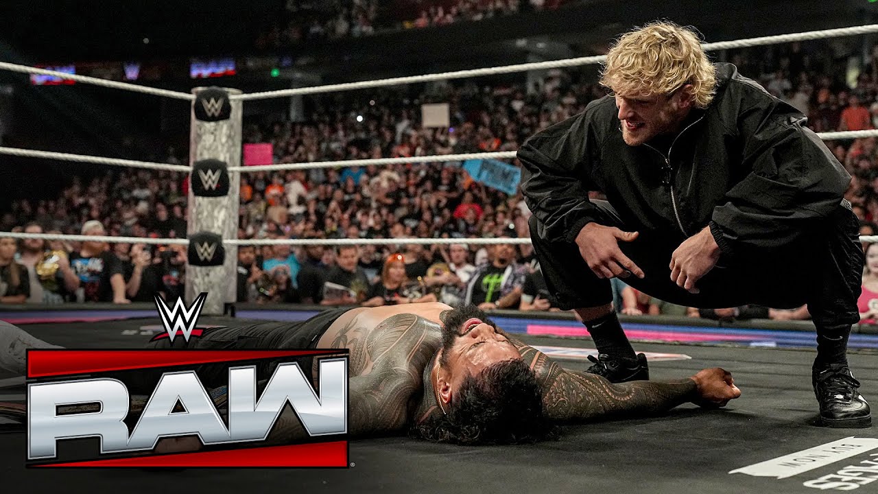 Логан Пол нокаутирует Джея Усо после того, как CM Punk и Сэми Зейн спровоцировали драку: Raw, 19 ...