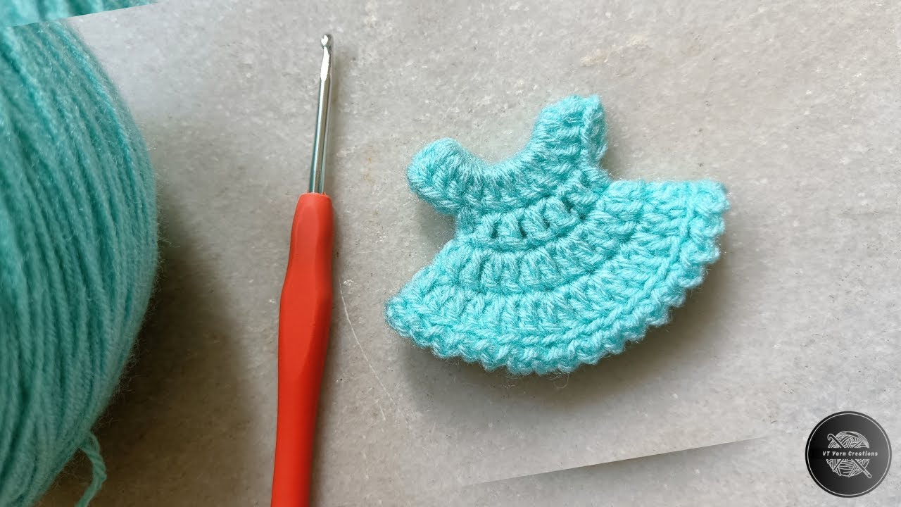 How to crochet mini dress | small frock skirt| crochet doll dress |Crochet Miniature Dress