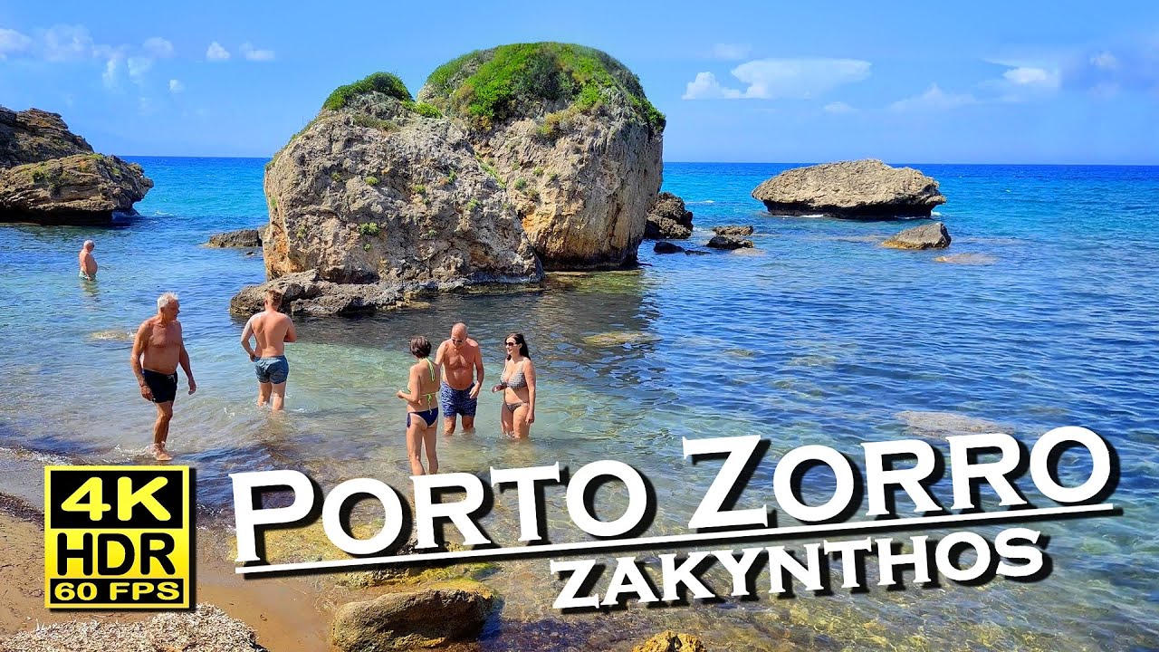 Porto Zorro Beach | Zakynthos | Greece | 4K 60fps HDR UHD Dolby Atmos 💖 Best places 👀 Walking tour