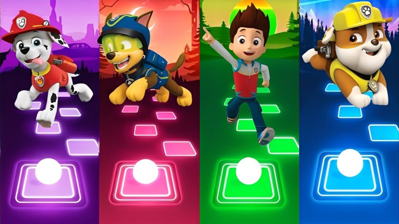 Paw Patrol Team Marshall vs Ryder vs Rublle vs Chase Coffin Dance Music Tiles hop Edm Rush