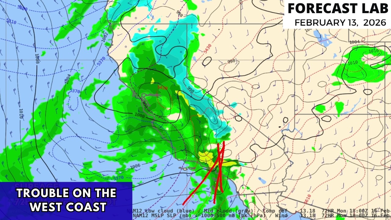 Fri 2/13/26 - US weather | California to get slammed with Pacific storms | Severe in the south