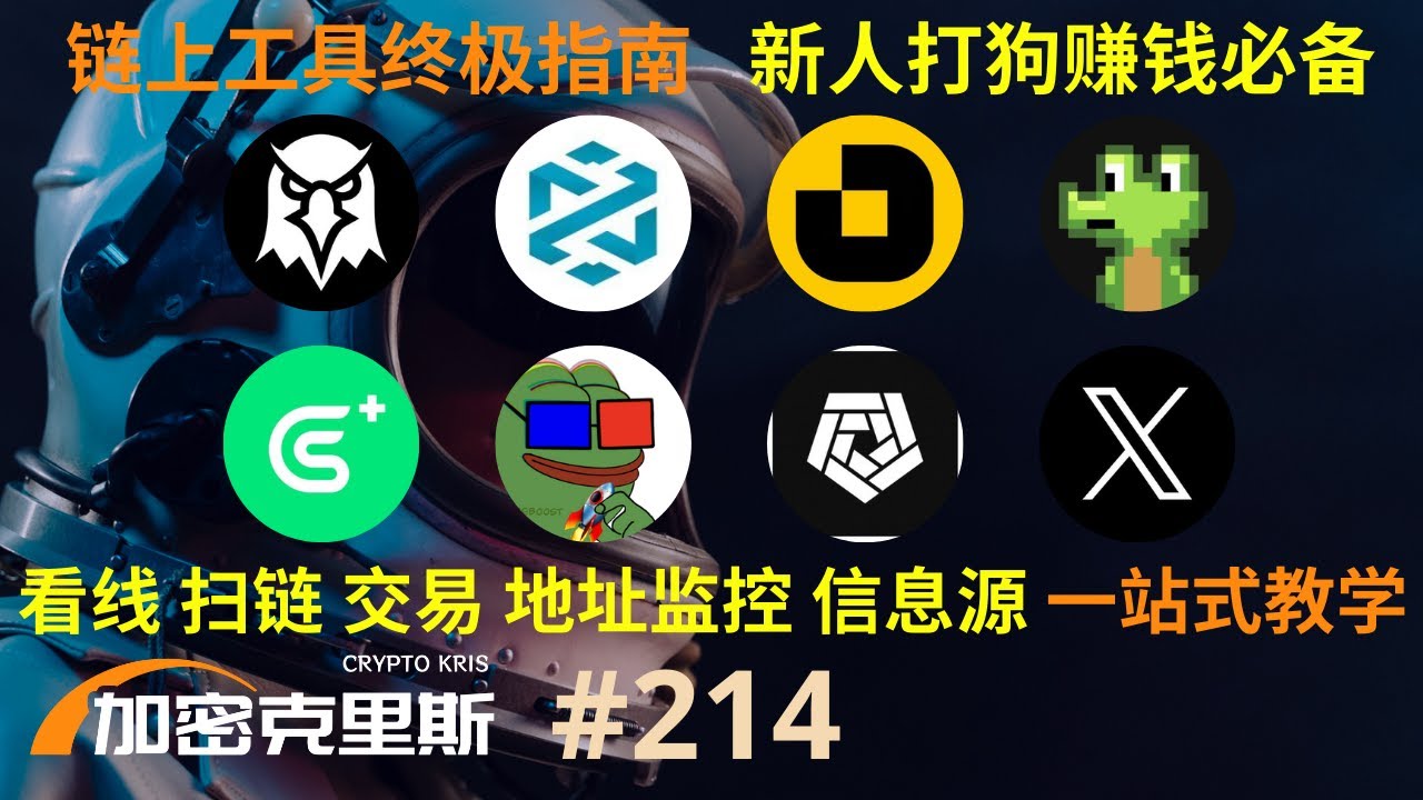 链上工具终极指南，新人打狗赚钱必备，涉及看线，扫链，交易，地址监控，安全检测，信息源获取等链上技能，包含8个不同链上工具的一站式教学【加密克里斯 第214期】