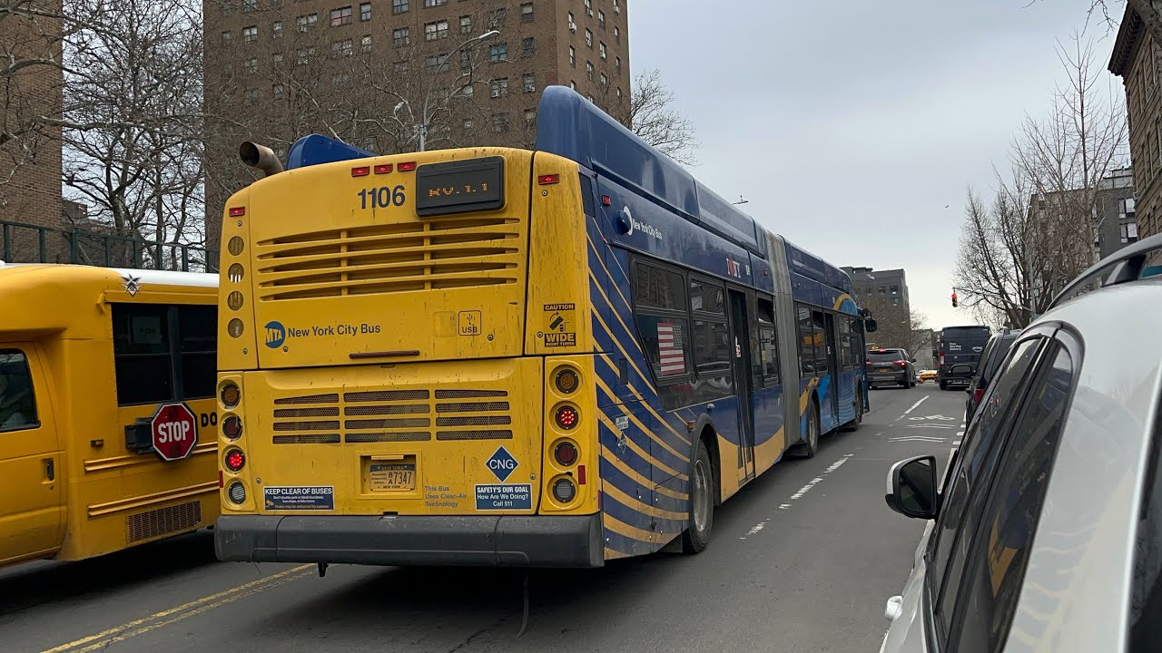 60 FPS 2026: MTA NYC Bus 2018 New Flyer XN60 Xcelsior CNG #1106 On The Bx35 (ex-Jackie Gleason Unit)