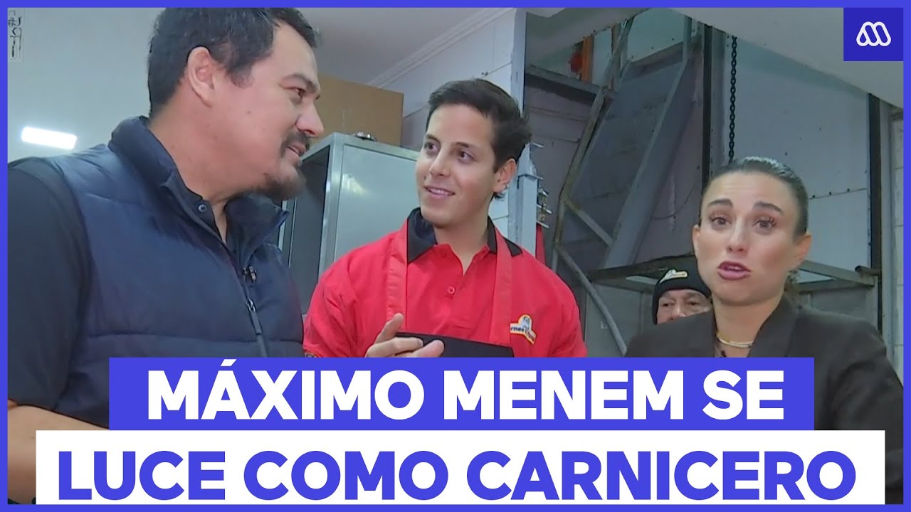 ¡Las hace todas en La Vega! Máximo Menem se luce como carnicero