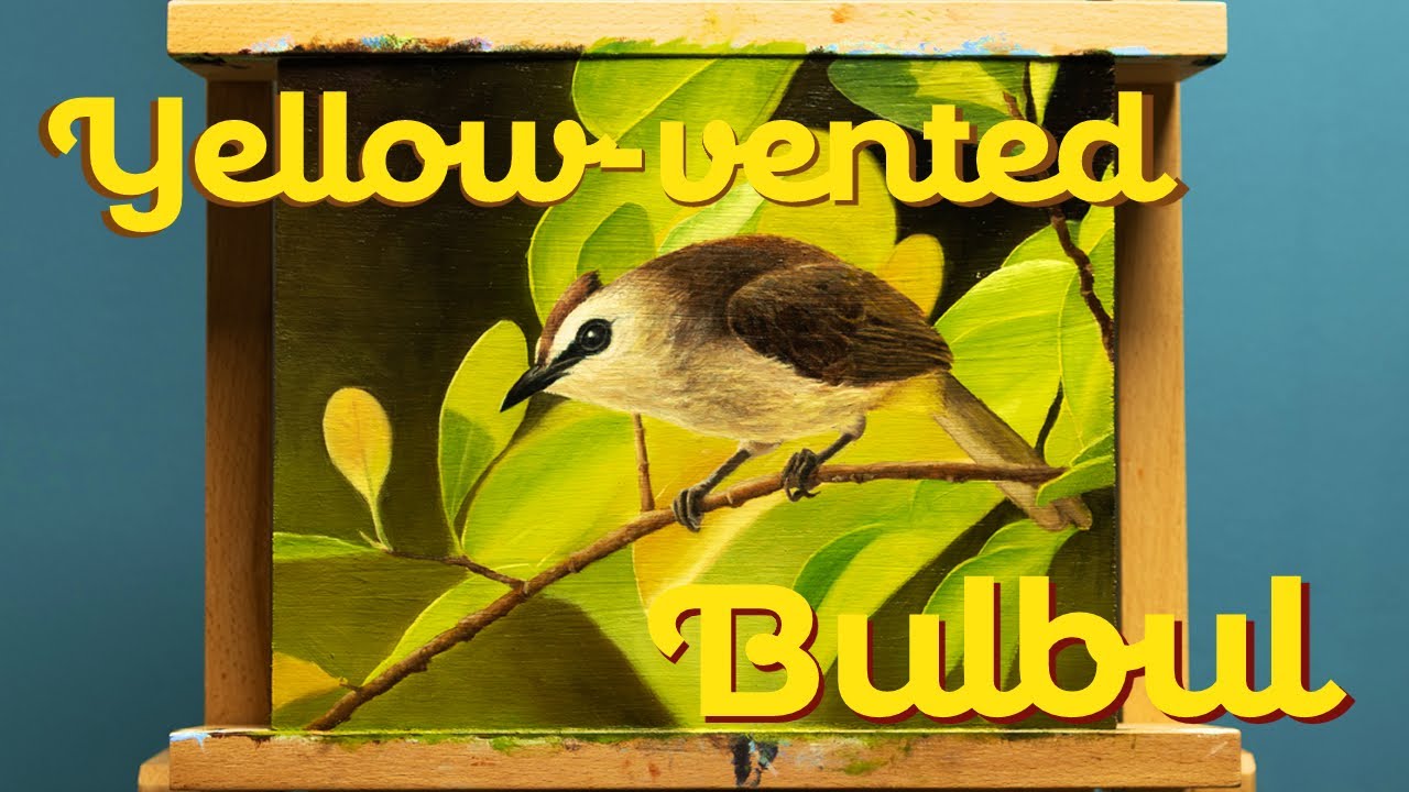 Yellow-vented Bulbul - Oil Painting Timelapse