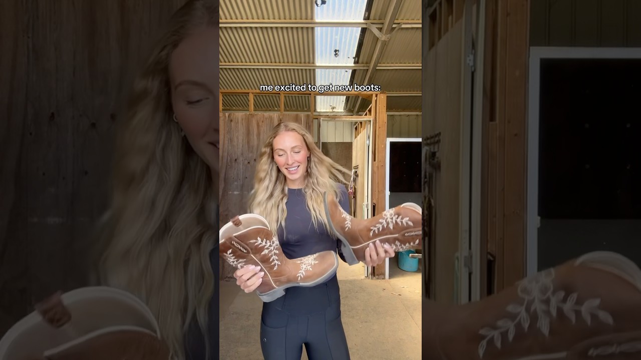 Getting new boots expectation vs reality #equestrianlife #equestrain #cowboyboots #cowgirlboots