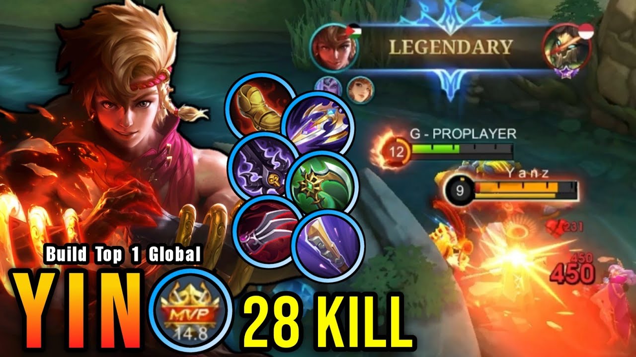 28 Kills!! Next Level Play Yin with Full Attack Speed Build!! - Build Top 1 Global Yin ~ MLBB