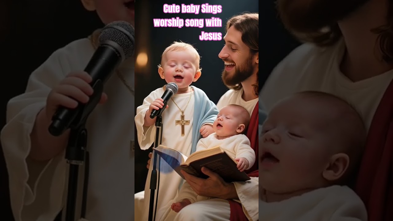 &agrave;i baby cute Sings worship song with Jesus #fypyoutube #jesus #cutebaby #ai