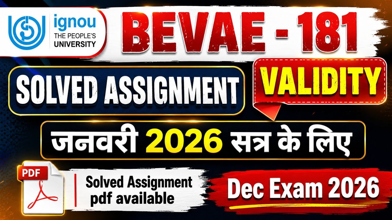 BEVAE 181 Solved Assignment 2026-27 in hindi | Bevae 181 Assignment 2026-27 | Bevae 181 Exam 2026
