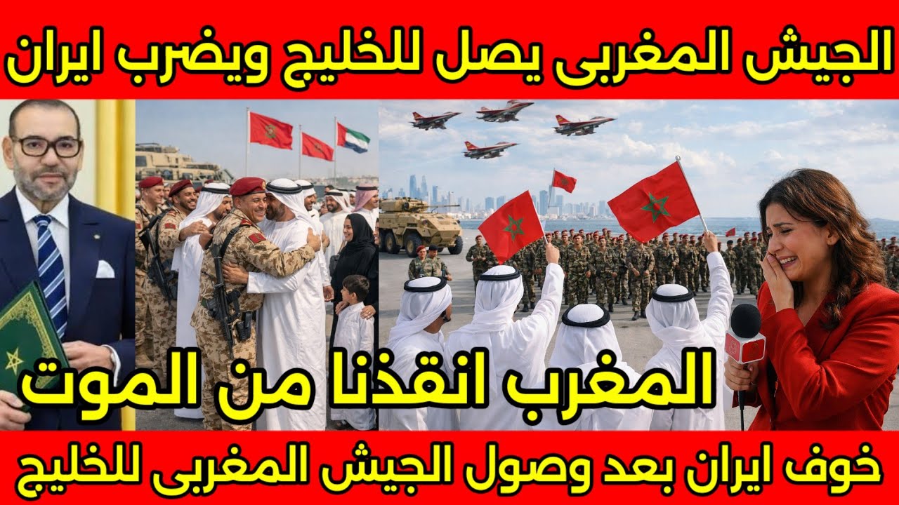 بكاء مذيعه اماراتيه بعد وصول الجيش المغربي للخليج وضربه لايران ورؤساء الخليج يشكرون الملك والمغرب 🇲🇦