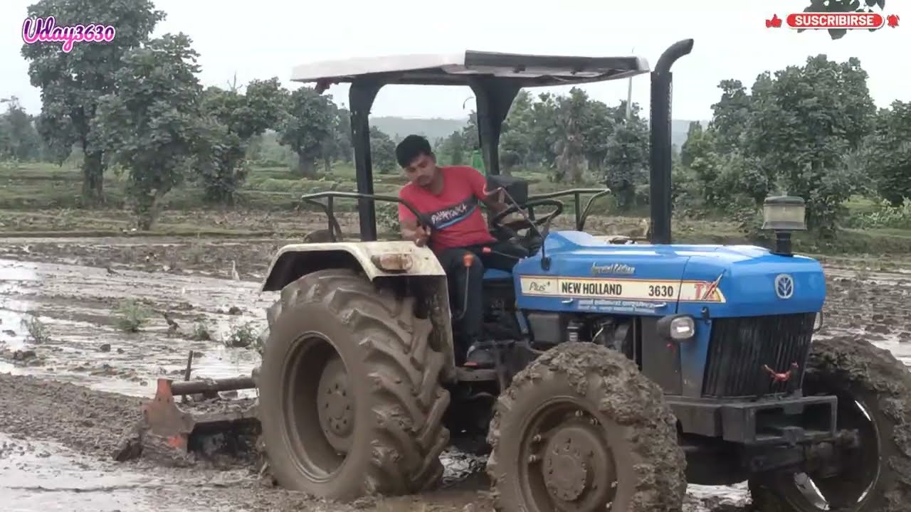 New holland 3630 special edition performance with 8 foot rotavator #farming #Uday3630#3630