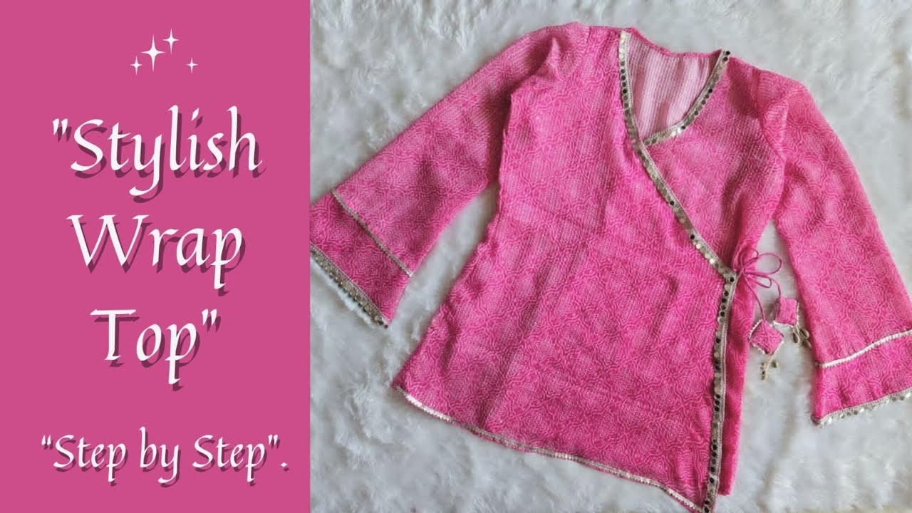 Easy Wrap Top Stitching for Beginners | Stylish Cross Top Design |नवीन डिझाइन  Top कटिंग आणि शिवण 
