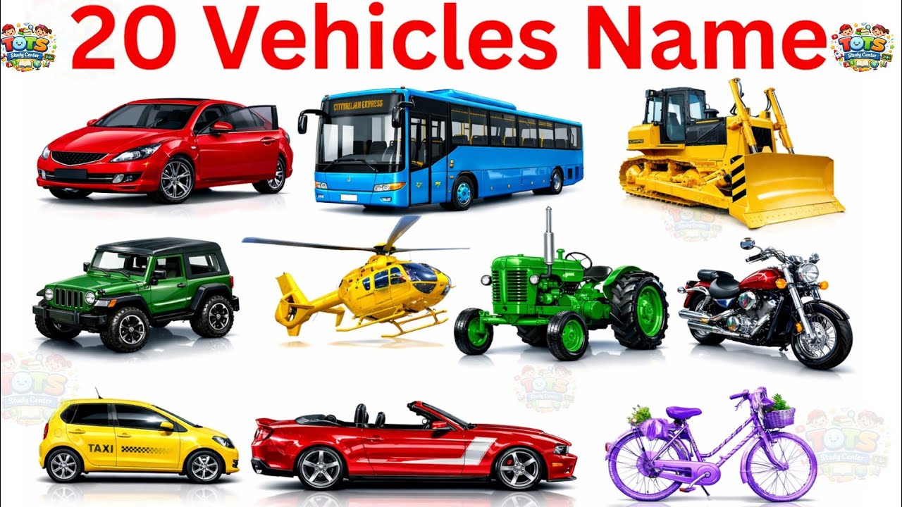 VEHICLES Name|Vehicles Names with Pictures and video in hindi and english|Preschool Learning Video  