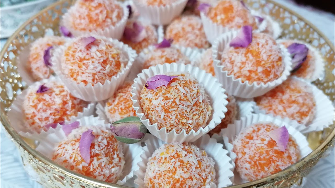 جربيها ماغاديش تستغناي عليها😋بدون فرن منعشة ولذيذة حلوة الجزر والكوك Bolitas de zanahoria y coco