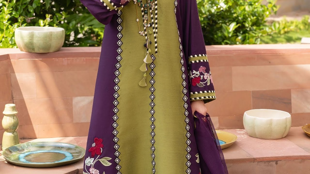 Embroidered Winter suits/beautiful Daman Embroidery design 