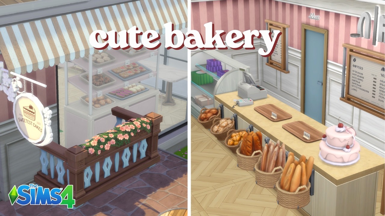 i built a cute bakery business 🍰 🥐 | The Sims 4 Speed Build