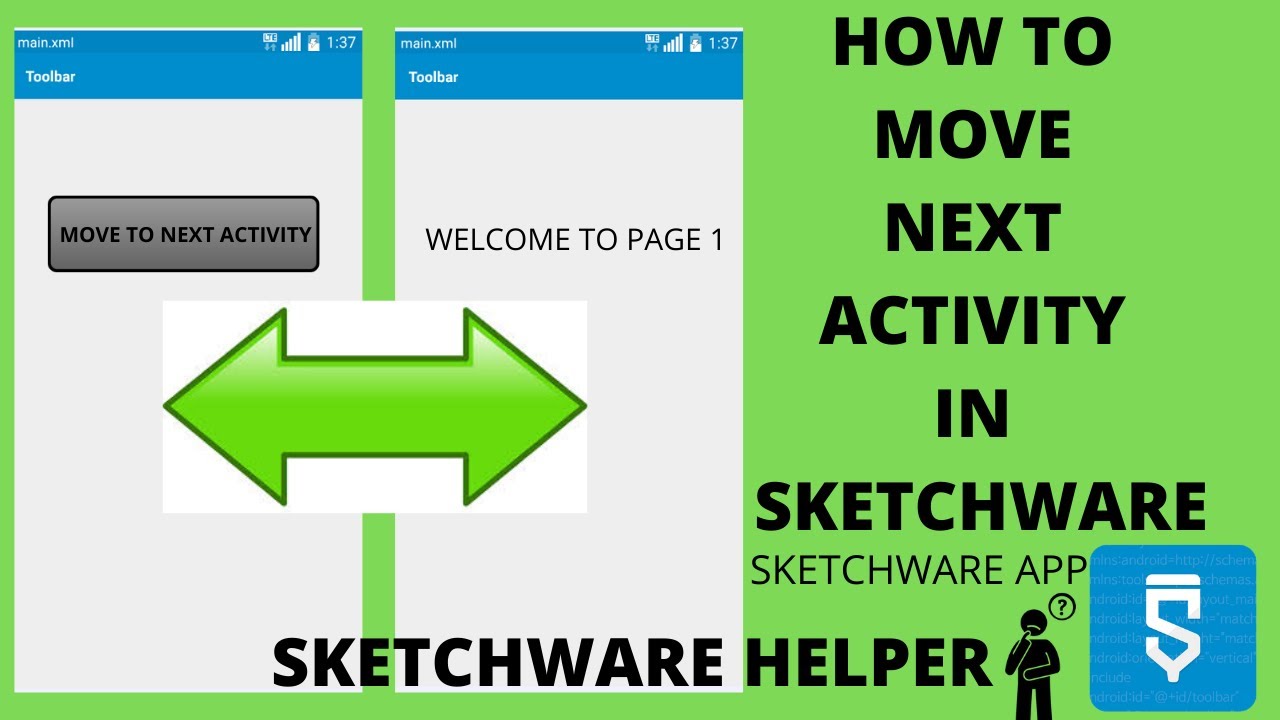 How to move to next Activity in sketchware | Sketchware Helper