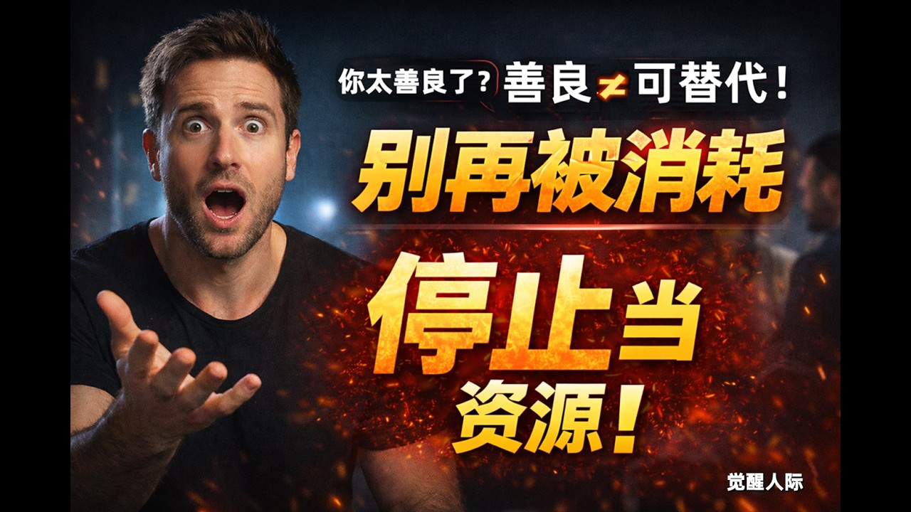 💥善良≠可替代！停止當資源的人生覺醒 #斷捨關繫 #人際邊界 #邊界設定 #情緒能量管理 #心理覺醒 #自我成長 #自我提昇 #掌控人生 #認知昇級 #社交消耗 #斷捨離 #拒絶不解釋 #人生策略