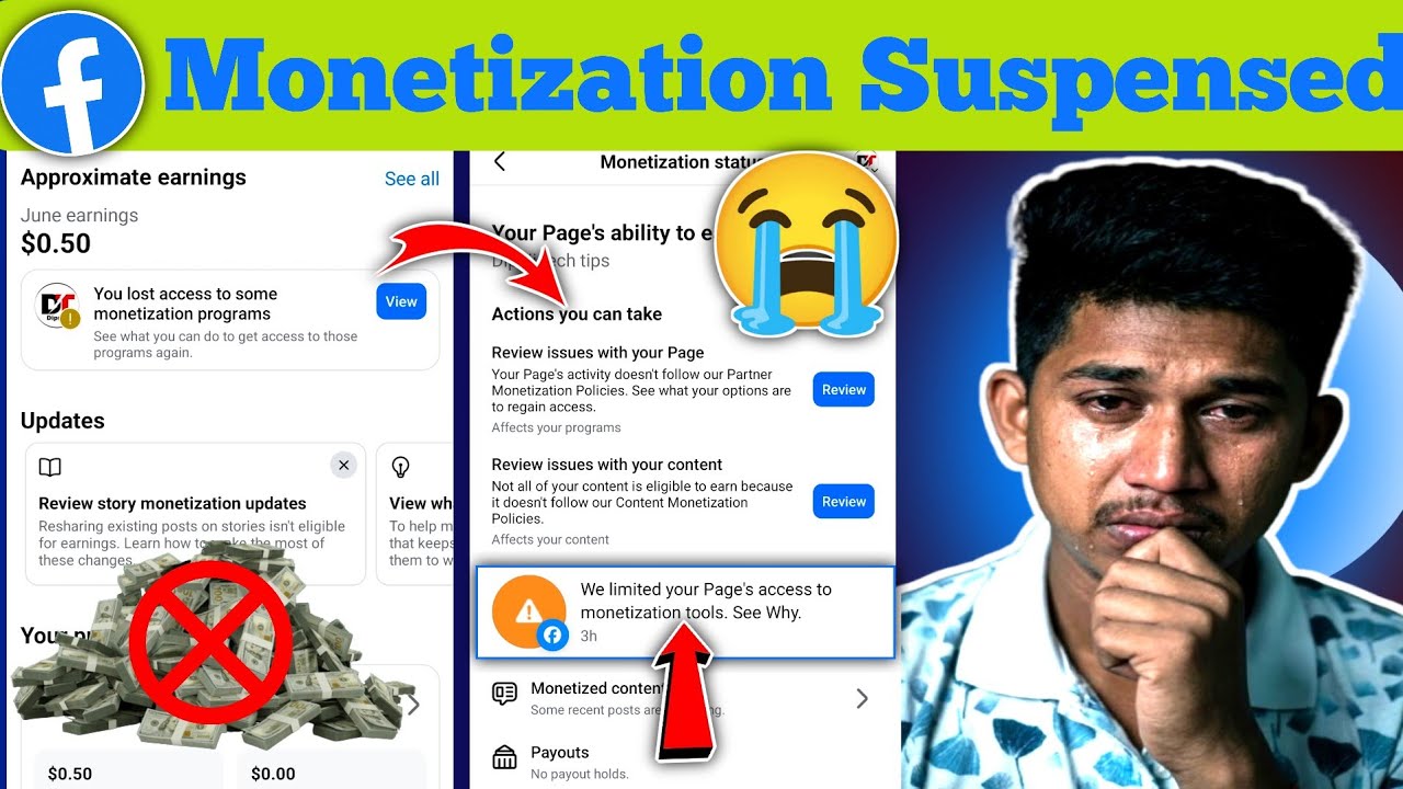 😭You lost access to some monetization programs Facebook | Your Ability to Earn is Limited
