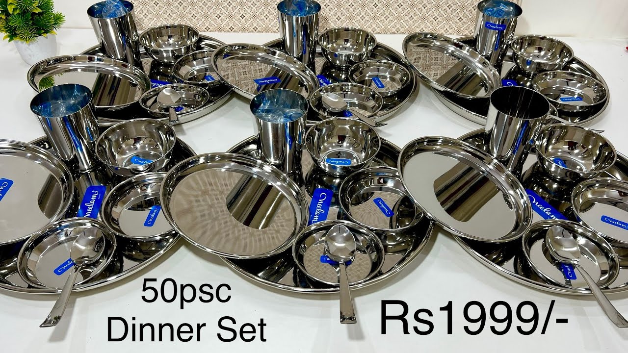 🛍Wholesale Rate Neelam Dinner set Sale Amazon Summer sale Steel dinner set 50 psc