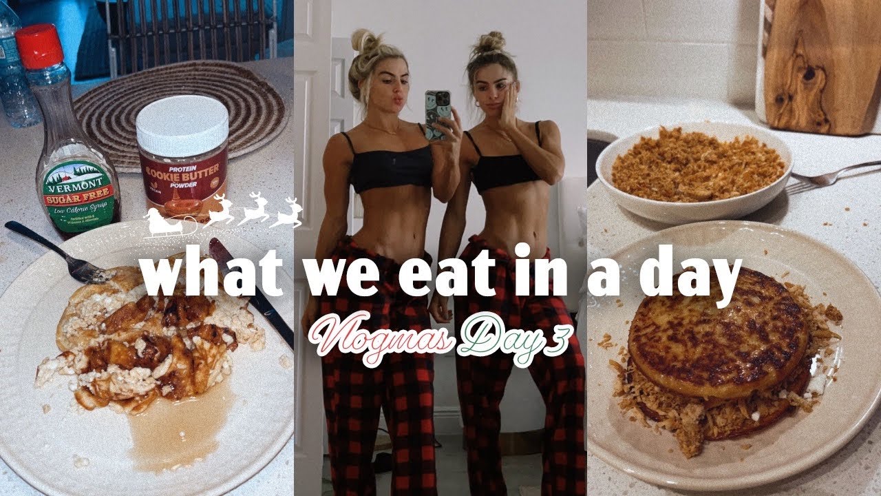 WHAT WE EAT IN A DAY AS COLLEGE ATHLETES *IN SEASON* VlOGMAS DAY 3 I Cavinder Twins