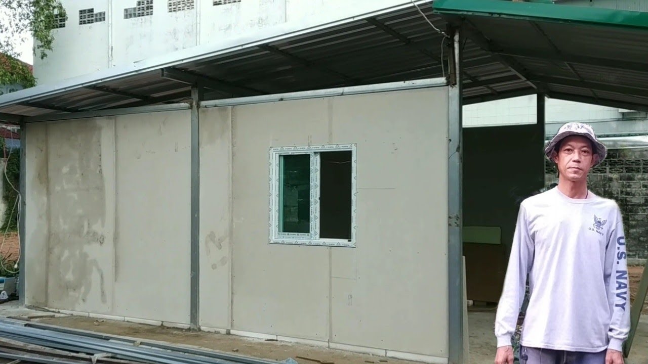สร้างบ้านทรงโมเดิร์นด้วยเหล็กกล่อง Ep.2 เสาเหล็กกับโครงไม้กั้นผนังเบาติดหน้าต่างงบประหยัด [วิวัฒน์]