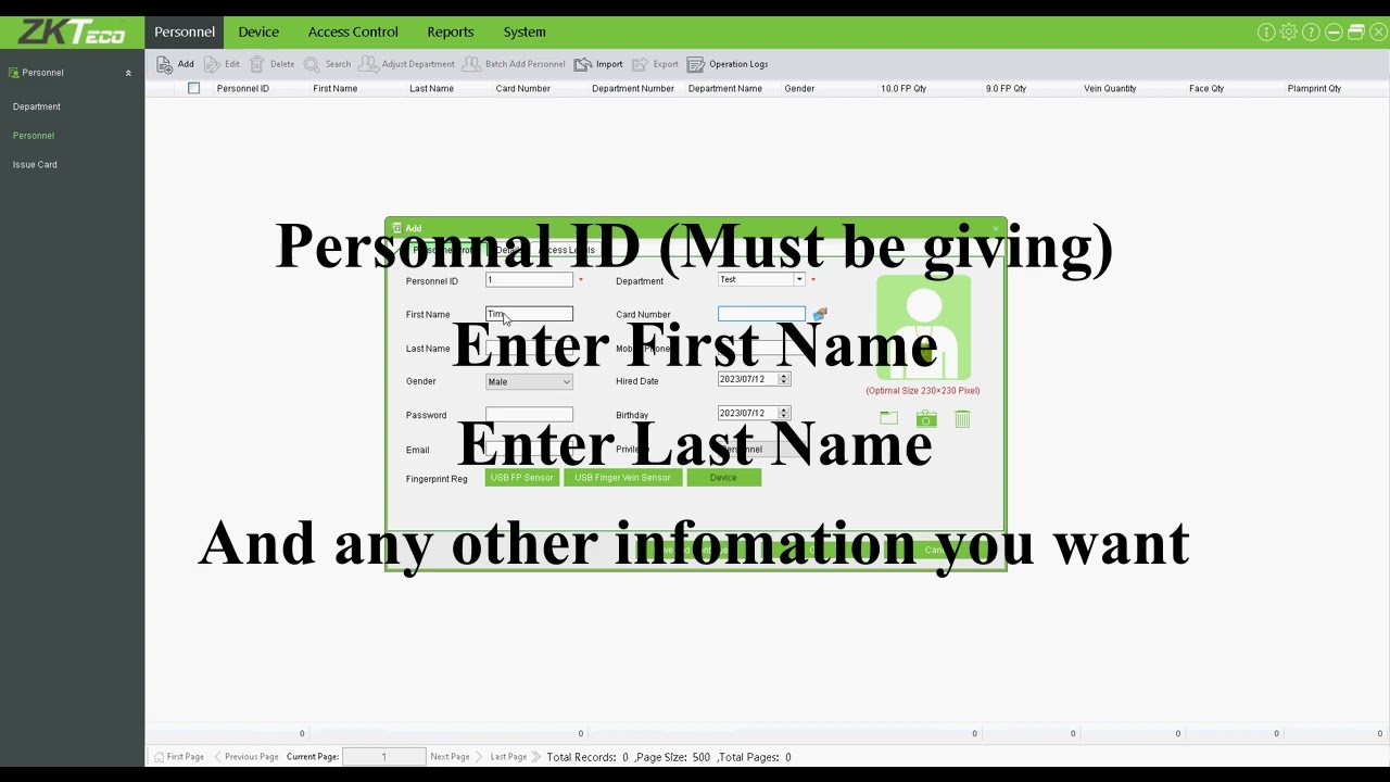 Adding Personnel to ZK Access 3 5