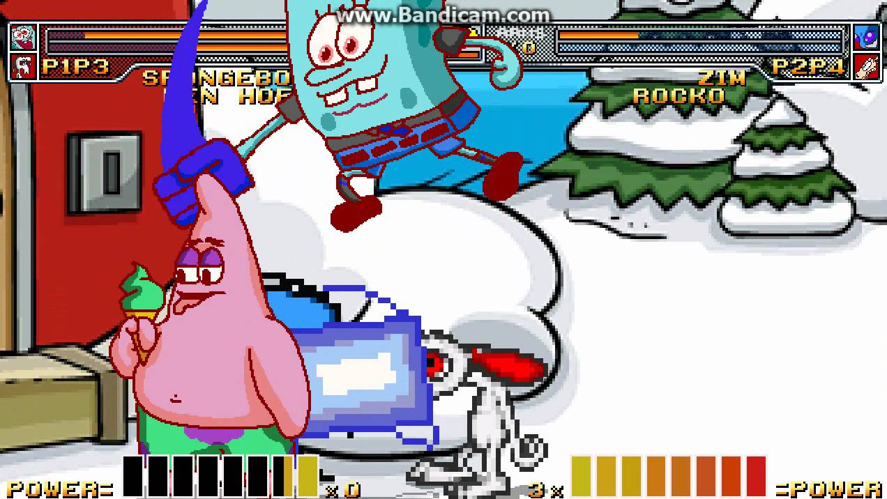 Spongebob and Ren Hoek vs Rocko and Zim