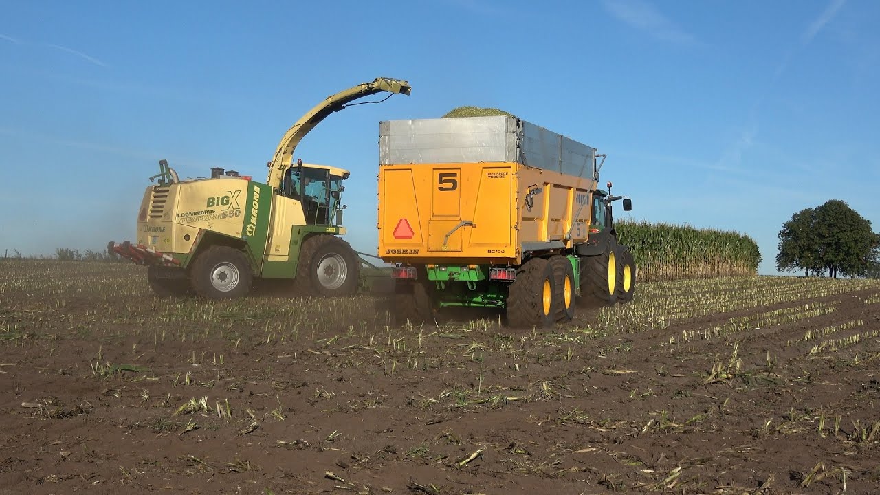 Mais hakselen op de Mageleresch door Loonbedrijf Wemekamp met Krone BigX 650 en John Deere (2020)