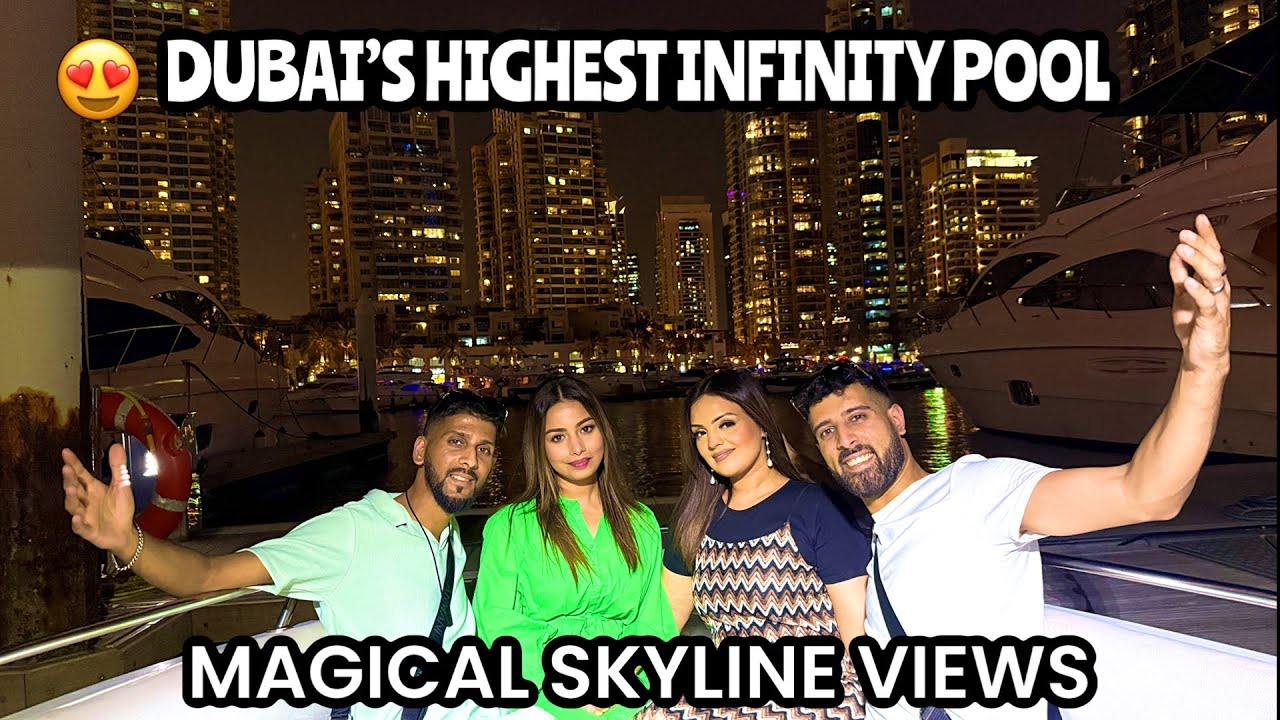 MAGICAL SKYLINE VIEWS AT DUBAIS HIGHEST INFINITY POOL 🏊‍♂️😍🫶🏻🇦🇪
