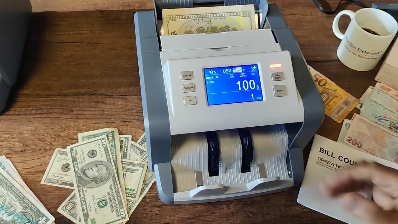 Bill Counter HL-P80 Karışık Para Sayma Makinesinden Sahte Banknotların Data Alınma İşlemi