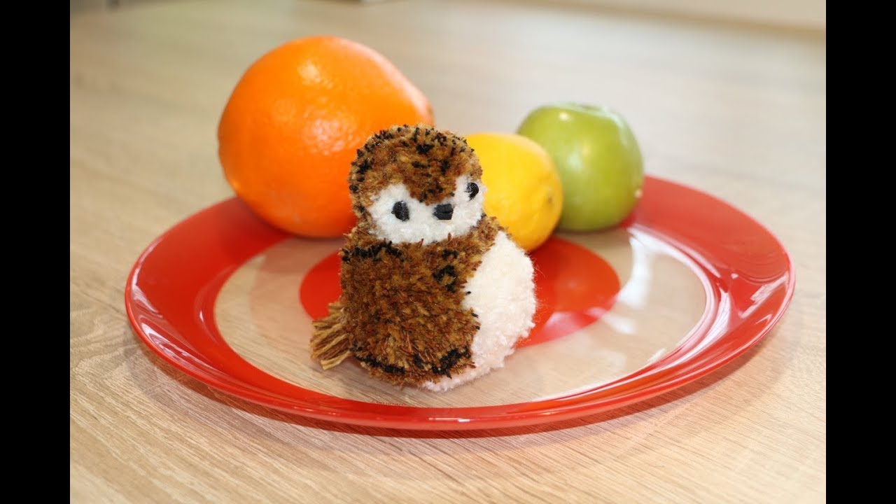 Как сделать Воробья  птичку из помпонов /How to make a sparrow bird from pompom