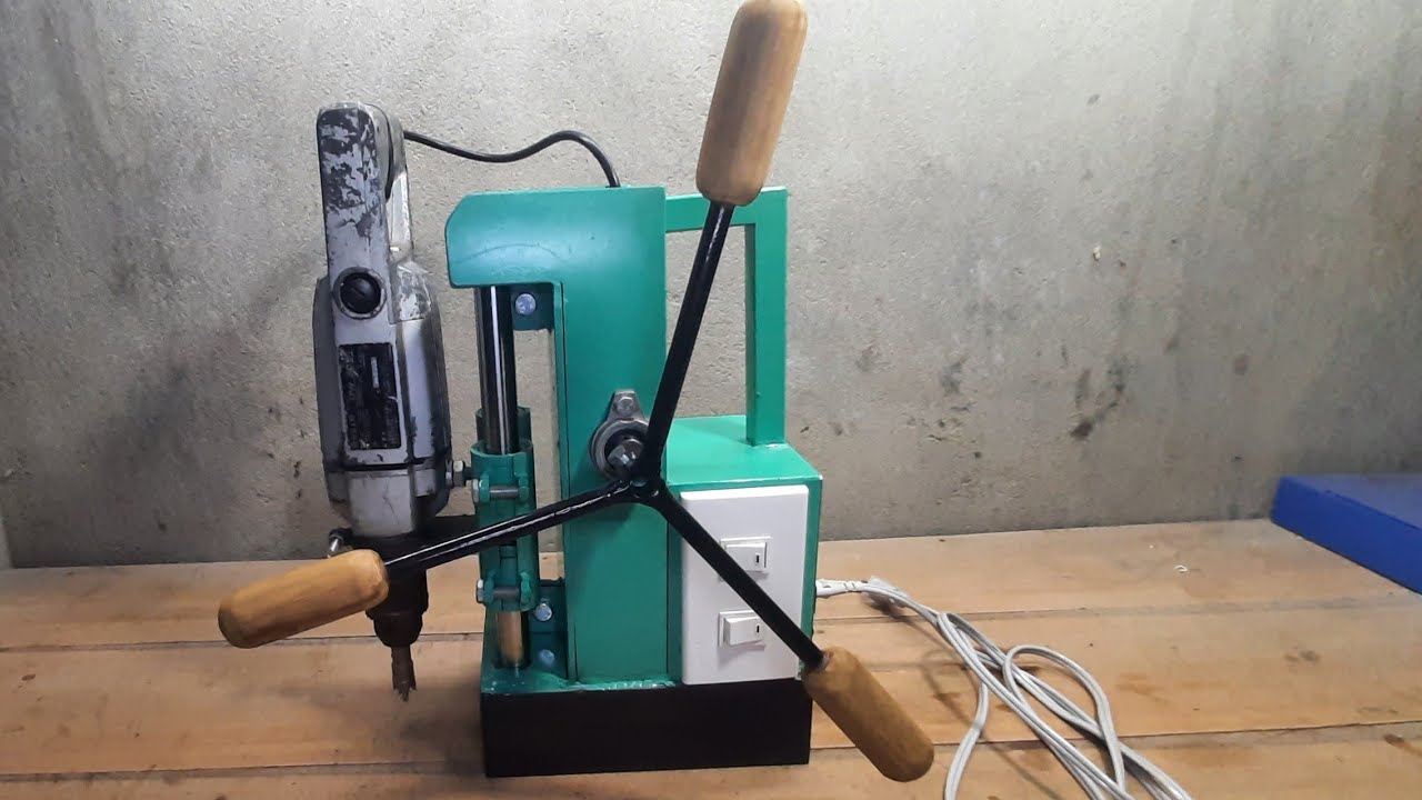 DIY - magnetic drill - homemade magnetic drill with old engine