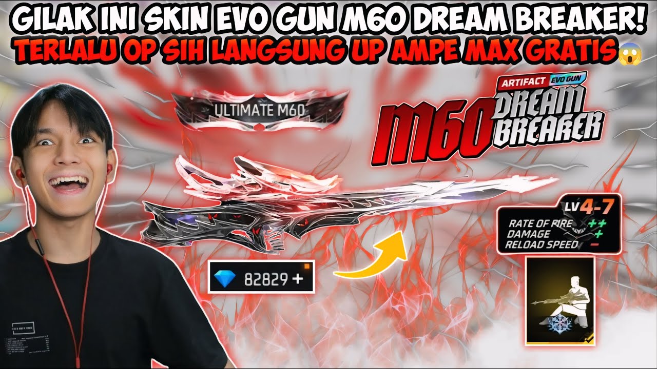 GILAK INI SKIN EVO GUN TERBARU M60 DREAM BREAKER! TERLALU OP SIH LSG GUA UPGRADE AMPE MAX GRATIS😱