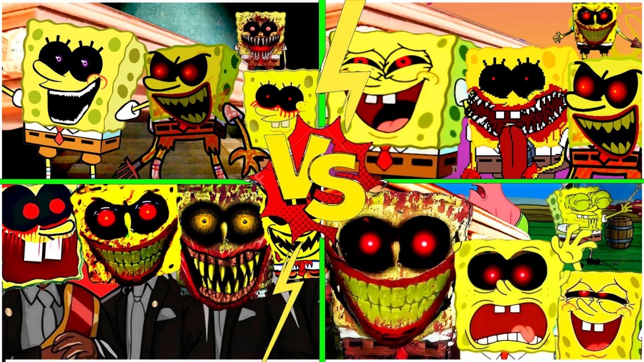 SpongeBob SquarePants vs Squidward Tentacles vs Patrick Star vs Mr crabs Tiles hop