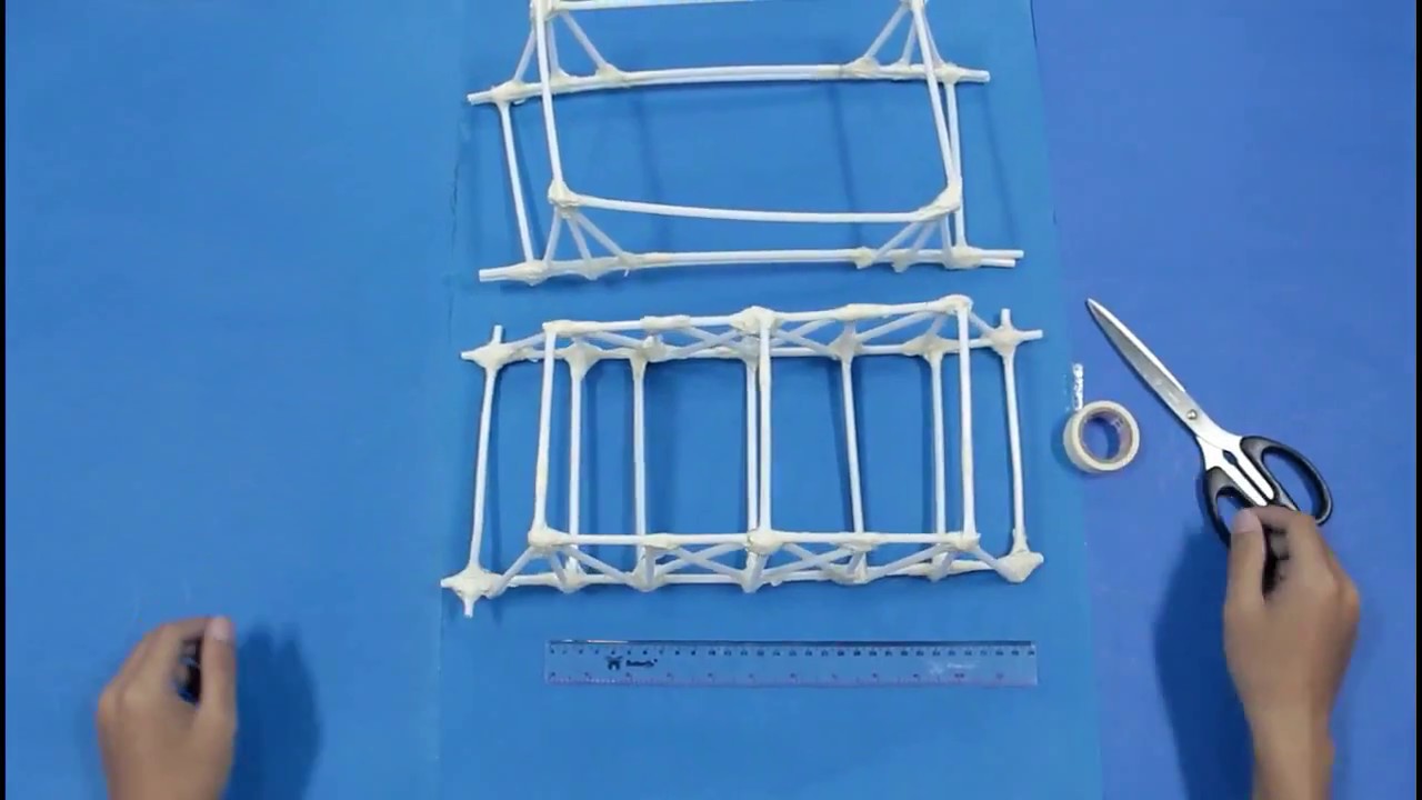 tutorial pembuatan Straw Bridge Design