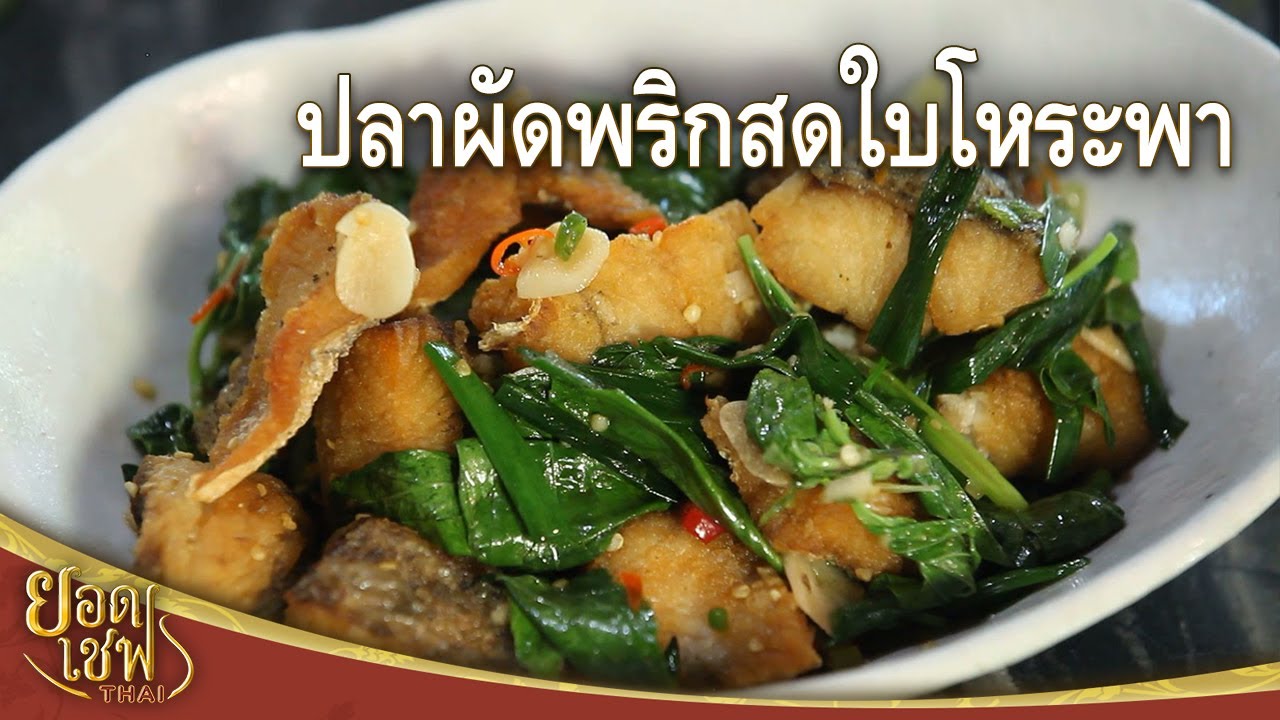 ปลาผัดพริกสดใบโหระพา Deep Fried Fish with Chili and Sweet Basil I ยอดเชฟไทย (15-03-25)