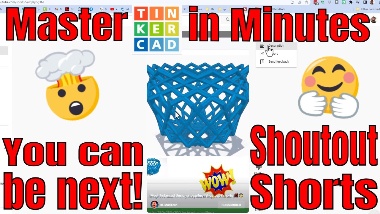 Tinkercad Shoutout #shorts Simple Steps to get your own from HLModTech