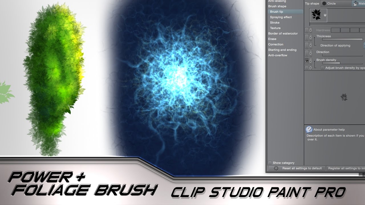 How to Use the Power Effect and Foliage Brush - Clip Studio Paint Brush Pack