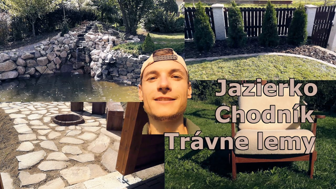 Záhrada | Trávne lemy | Terénne úpravy jazierka | Kamenný chodník | Mišo - Mašov vlog #2