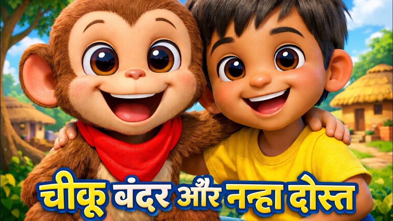 चीकू बंदर और नन्हा दोस्त | Kids Moral Story in Hindi | 3D Cartoon Story 