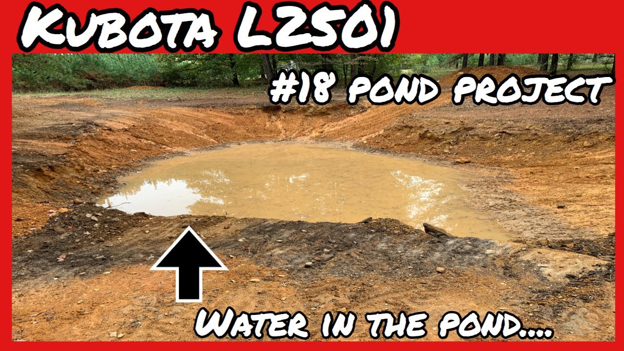 Digging pond with kubota compact tractor L2501/using boxblade to break up clay soil #18