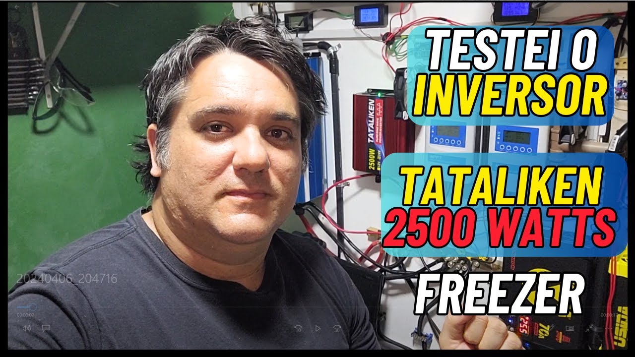 Teste do Inversor Tataliken de 2500Watts 24 Volts e 220 Volts Saída Ligando Freezer Philco Pfh160b